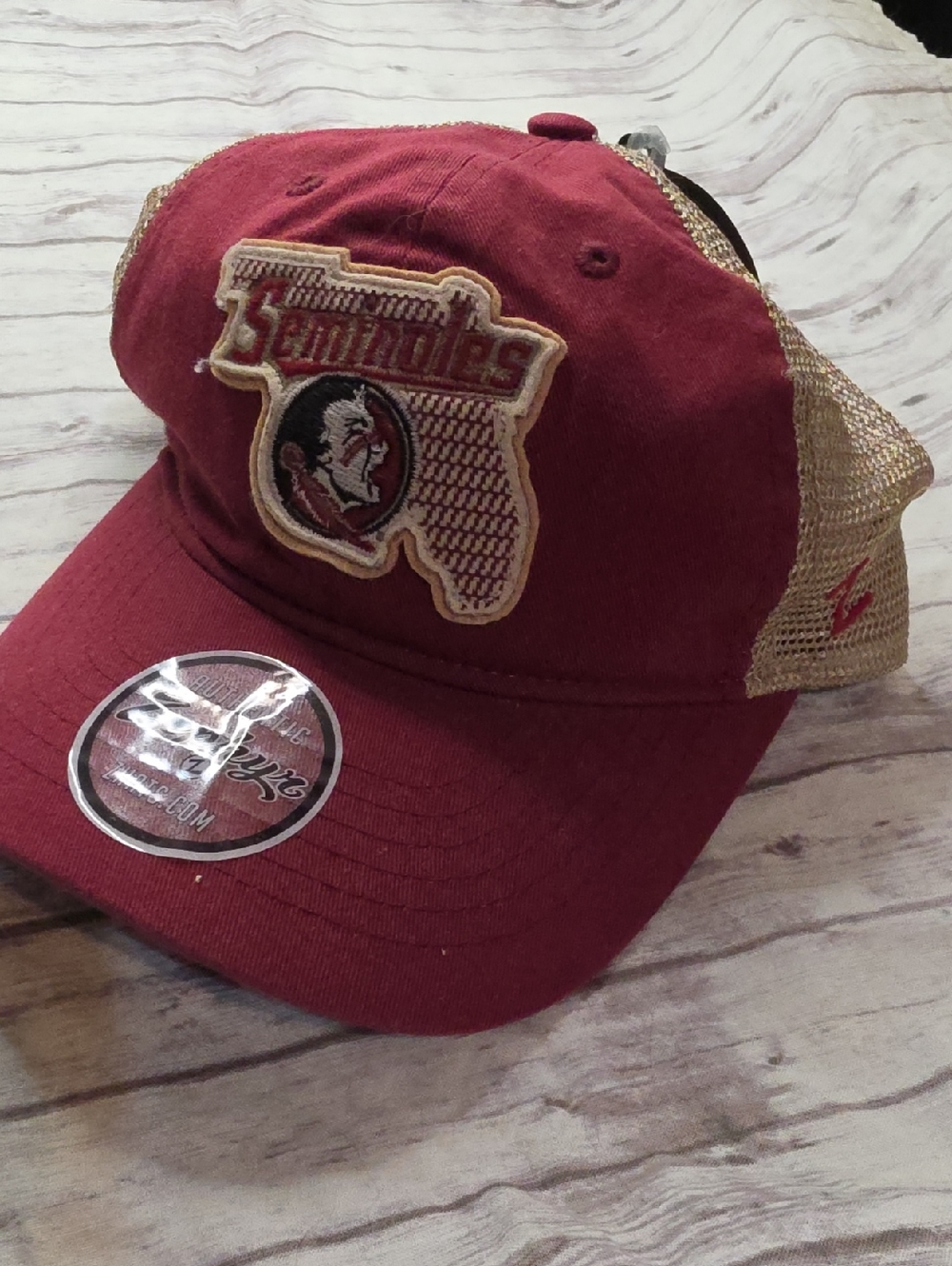 Zephyr Maroon and Tan Florida State Seminoles Mesh Back Trucker Hat